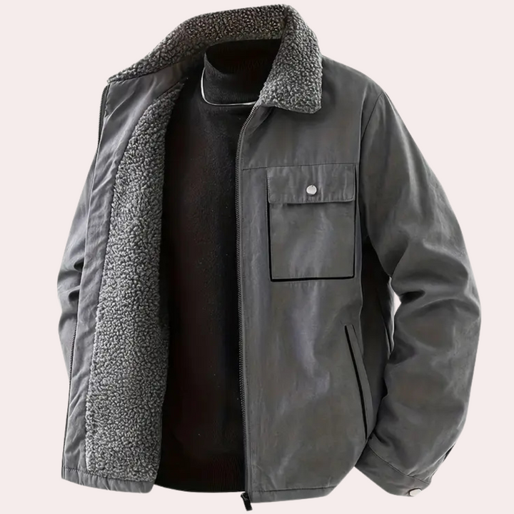 Kebell - Warm Lined Winter Jacket for Men-Gray-S-Nora Luxe