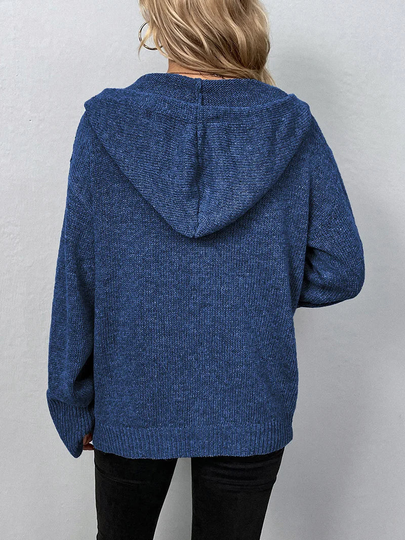Knitted Cardigan for Women - Sofia-Gray-S-Nora Luxe