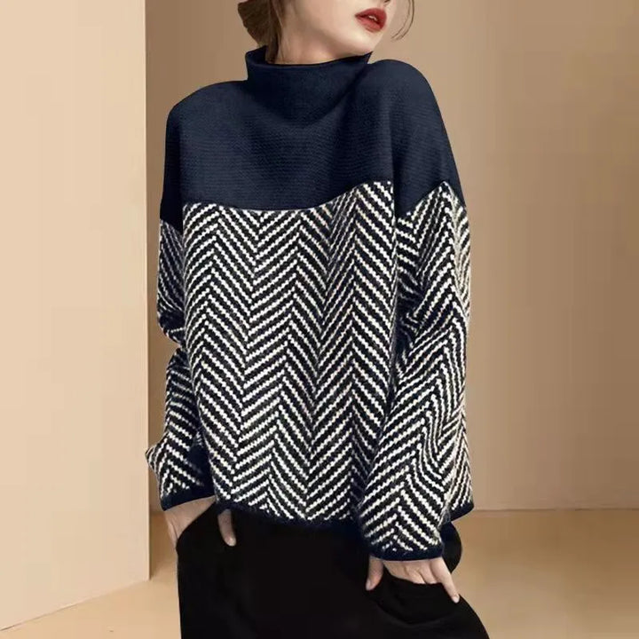 Knitted Women's Sweater - Vintage Charm-Black-One size-Nora Luxe