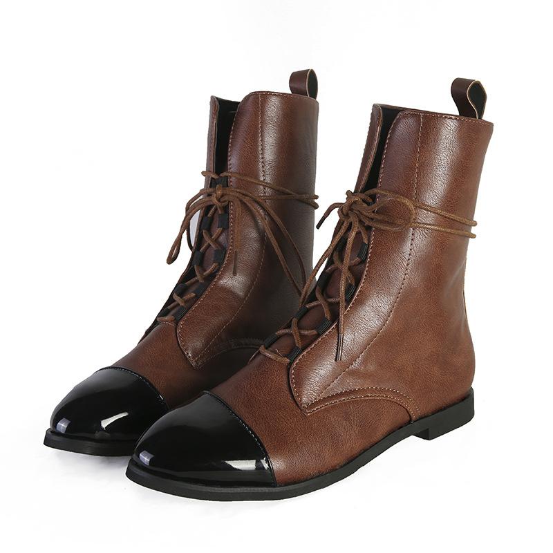 Ladies' Ankle Boots Made of Leather – Mirelle-Brown-4.5-The Livary