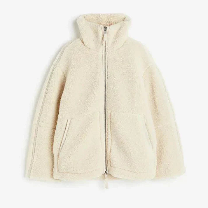 Ladies Fleece Winter Jacket - Avalon-White-XS-Nora Luxe