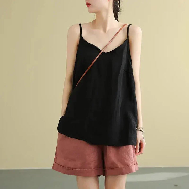 Ladies Sleeveless Tank Top – Tess-Black-S-State of Style