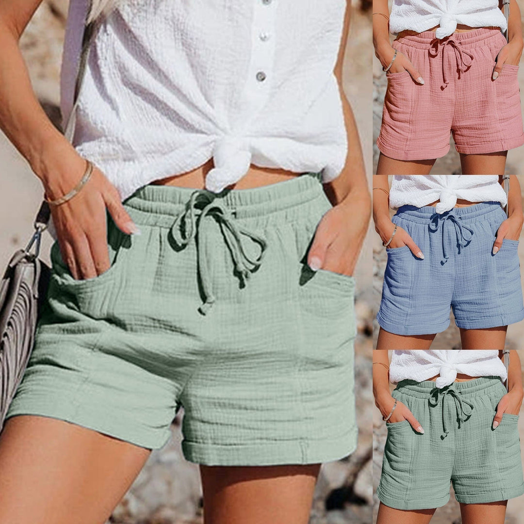 Ladies' Summer Cotton Shorts – Mira-Green-S-Nora Luxe