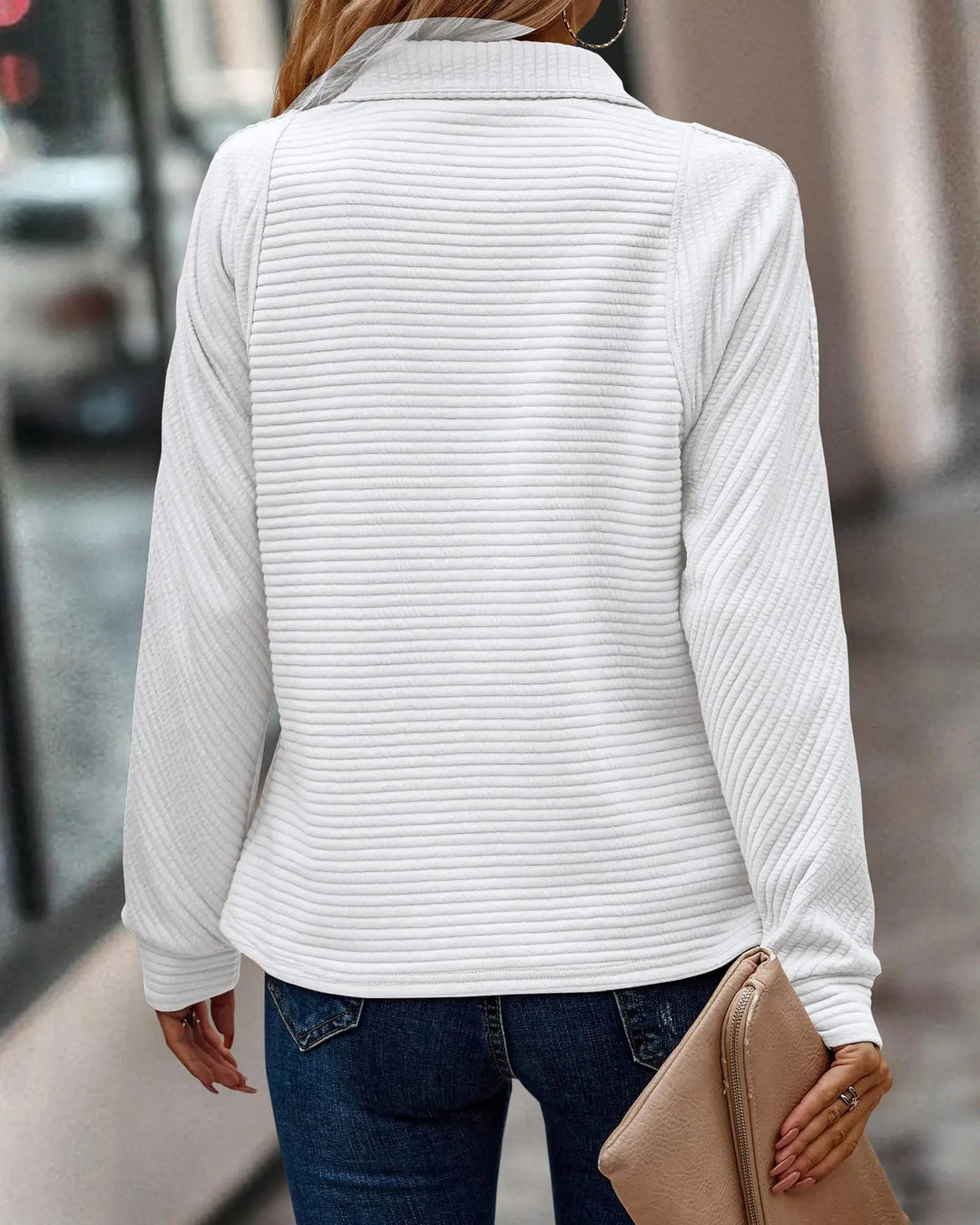 Ladies' V-Neck Sweater - Isla-Pink-S-Nora Luxe