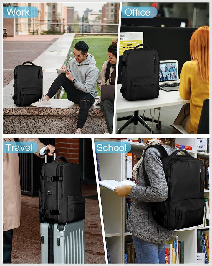 Waterproof Travel Backpack with Shoe Compartment & USB Port – 14" (35.56 cm) Laptop Fit