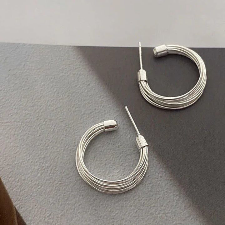 Layered Lines Hoops - Amelie-Nora Luxe
