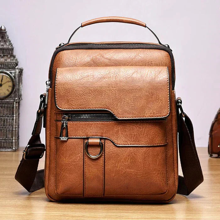 Leather Shoulder Bag - EleganceLuxe-Light Brown-Nora Luxe
