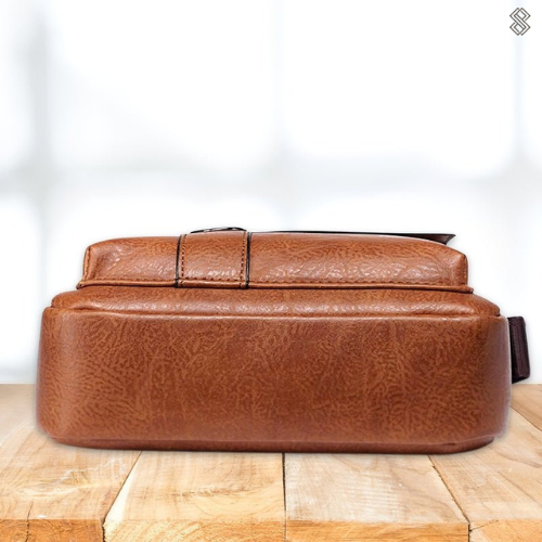 Leather Shoulder Bag - EleganceLuxe-Light Brown-Nora Luxe