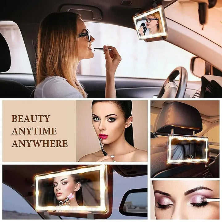 LED Auto Make-up Mirror - GlimVue-Black-The Livary