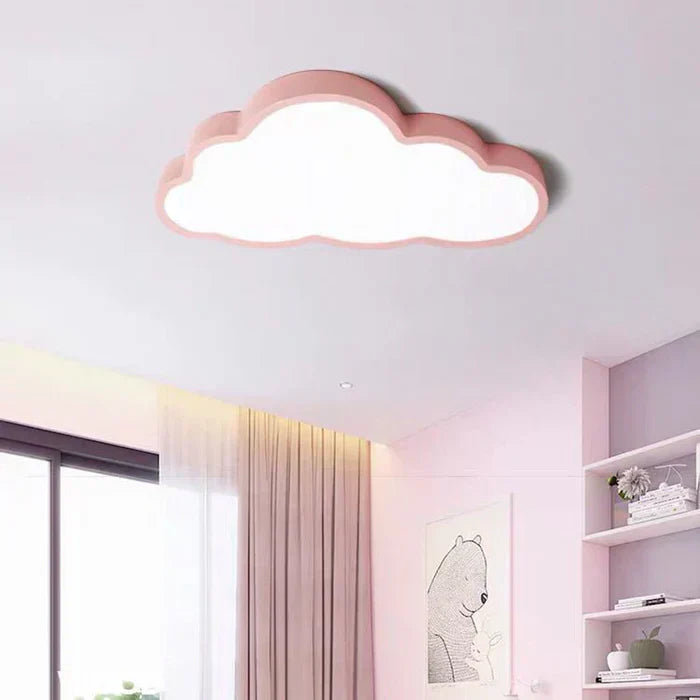 LED Ceiling Light for Children's Rooms - CloudLight-Pink-19.29 in-White-Nora Luxe
