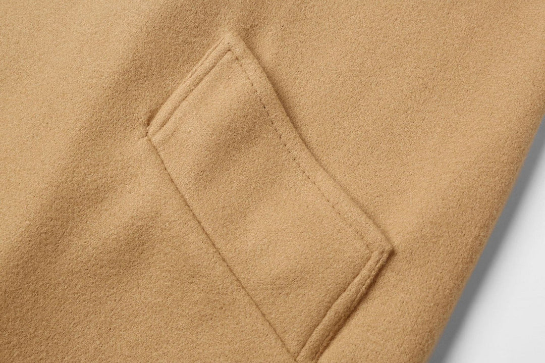 Long Double-Breasted Wool-Look Coat for Women - Elise-Black-S-Nora Luxe
