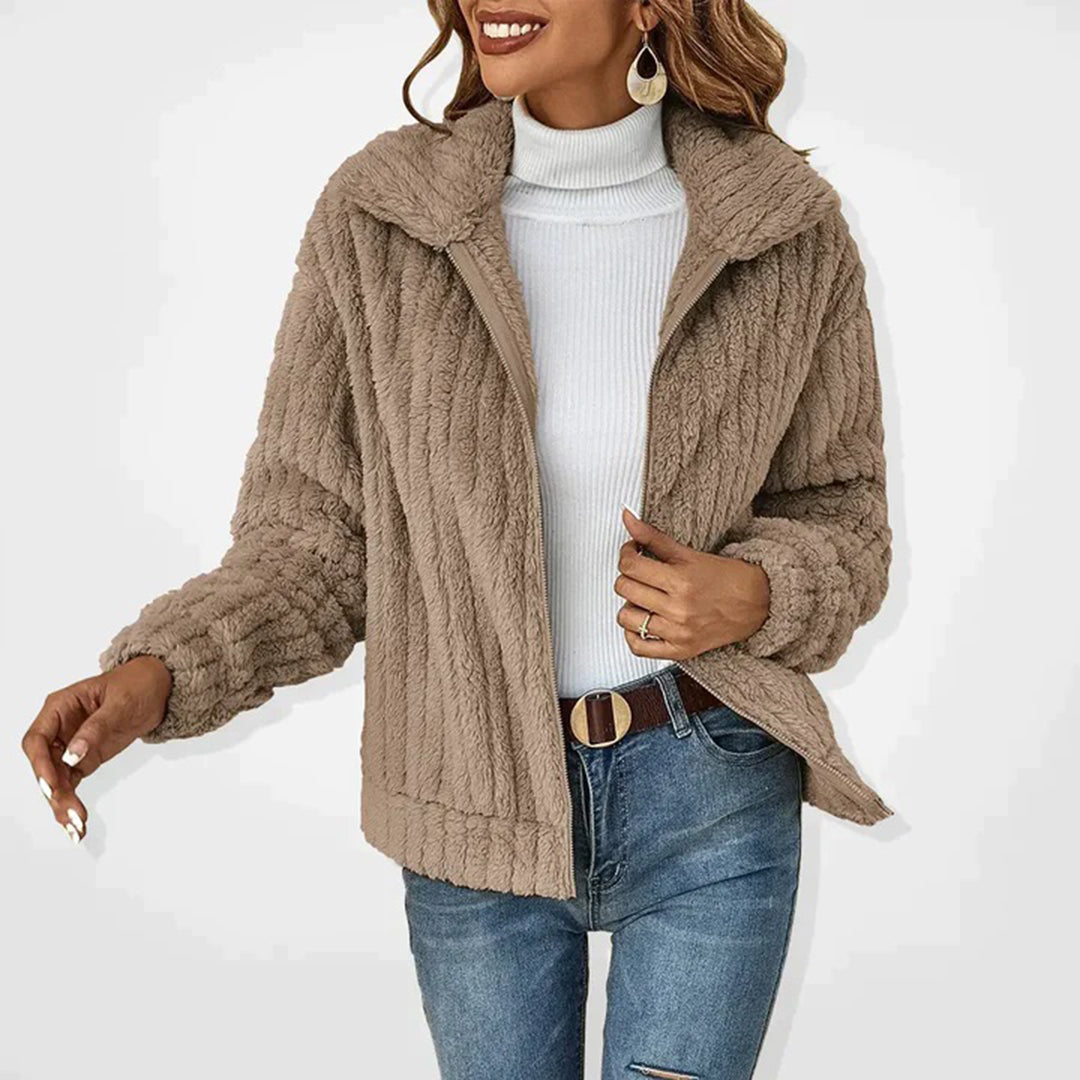 Long Fleece Vest for Women - Elin-Khaki-S-Nora Luxe