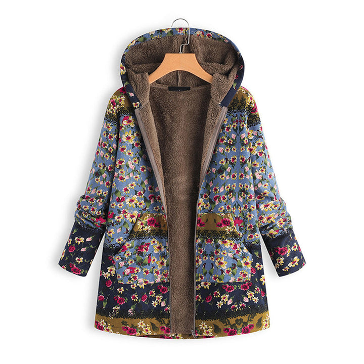 Long Ladies Teddy Coat with Hood - Seraphina-Blue-S-Nora Luxe