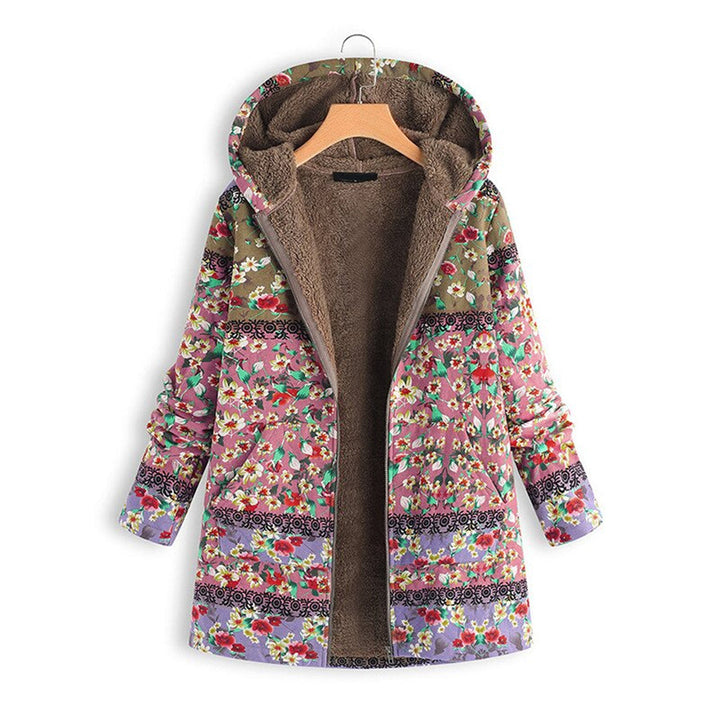 Long Ladies Teddy Coat with Hood - Seraphina-Pink-S-Nora Luxe