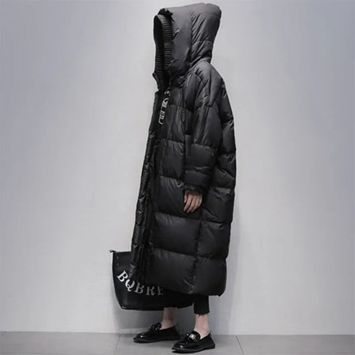 Long Ladies Winter Jacket - Amara-Black-S-Nora Luxe