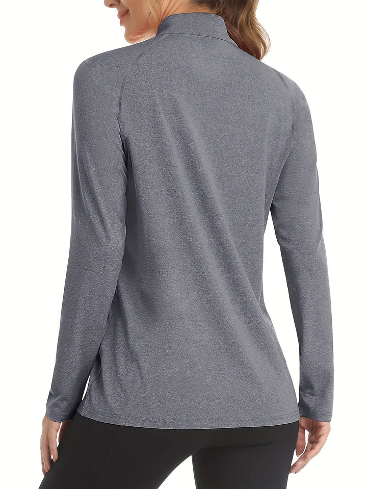 Long Sleeve Sports Shirt for Women - Nadira-Black-S-Nora Luxe