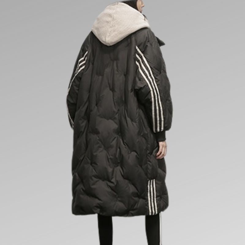 Long Women's Down Winter Coat - Sophie-Black-M-Nora Luxe