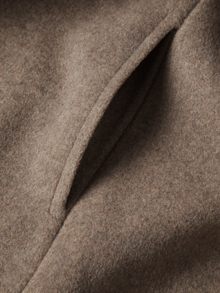Long Women's Winter Coat - Isolde-Khaki-XS-Nora Luxe