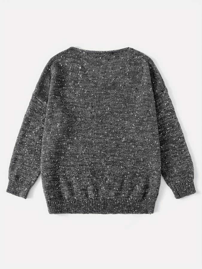 Loose-knit sweater made of multicoloured wool - Lilac-Green-XS-Nora Luxe