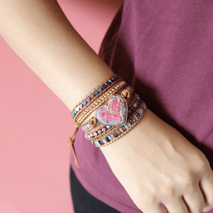 Love Protection Jasper Wrap Bracelet - Amora-Nora Luxe