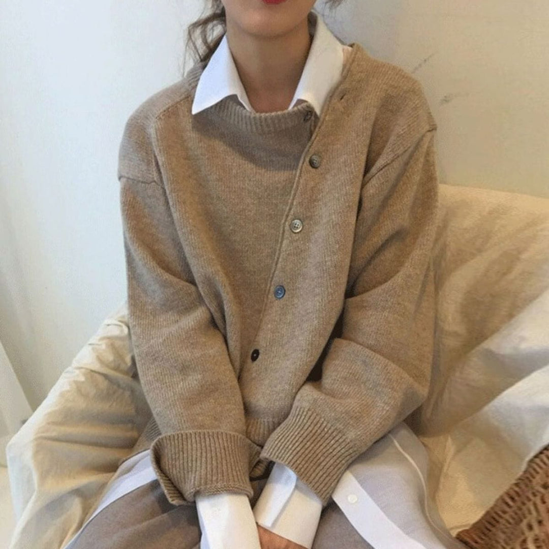 Luxury Cashmere Vest with Button Details - Aurora-Brown-S-Nora Luxe