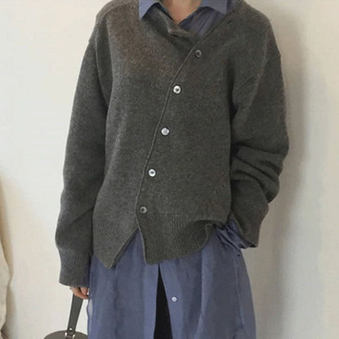Luxury Cashmere Vest with Button Details - Aurora-Gray-S-Nora Luxe