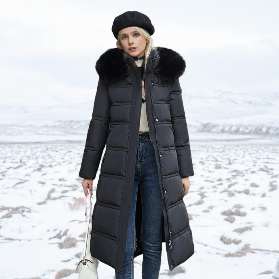 Luxury Faux Fur Winter Coat for Women - Amara-Black-S-Nora Luxe