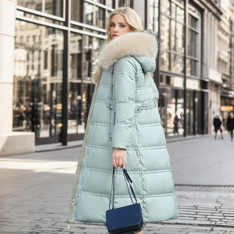 Luxury Faux Fur Winter Coat for Women - Amara-Brown-S-Nora Luxe