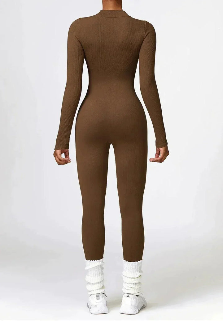 Luxury Full-Body Romper with Long Sleeves - Lisa-Black-XS-Nora Luxe