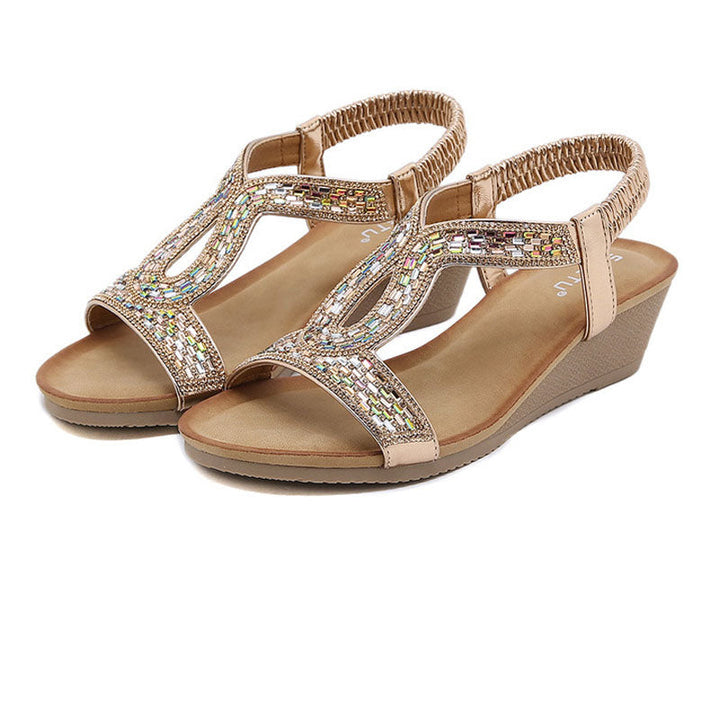 Luxury Ladies' Sandals with Wedge Heel – Celeste-Khaki-3-State of Style
