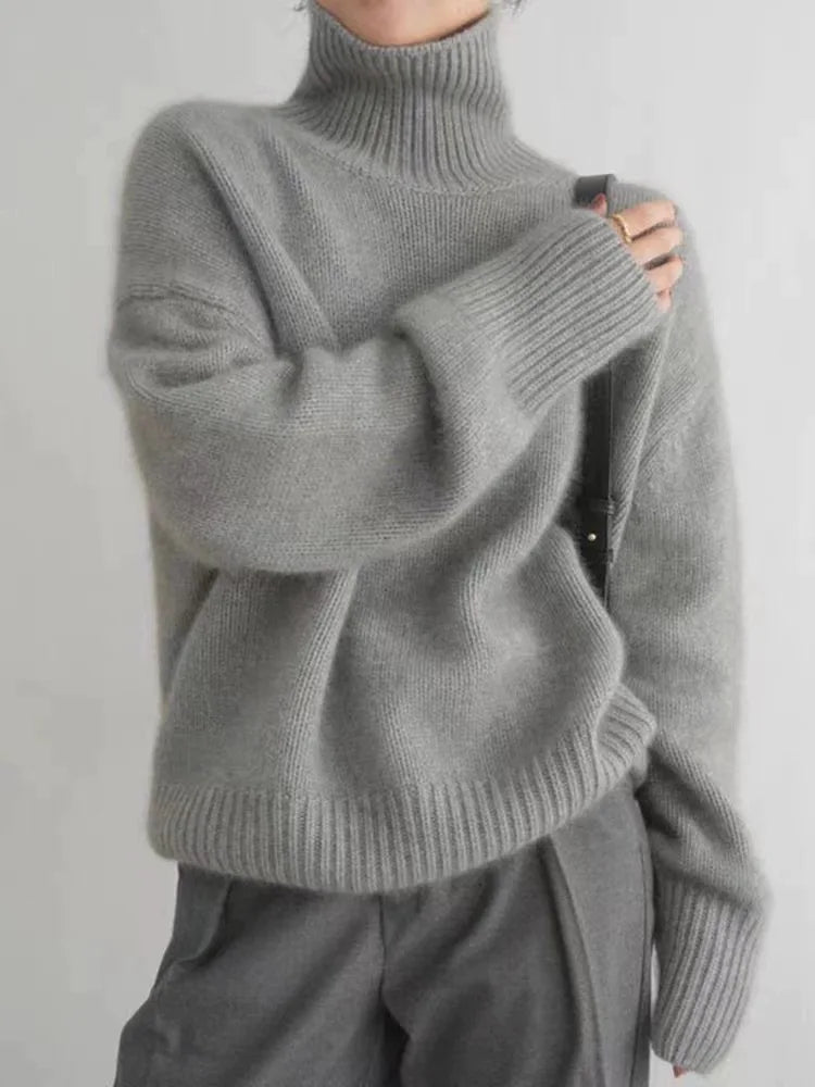 Luxury Ladies Turtleneck - Elara-Gray-S-Nora Luxe