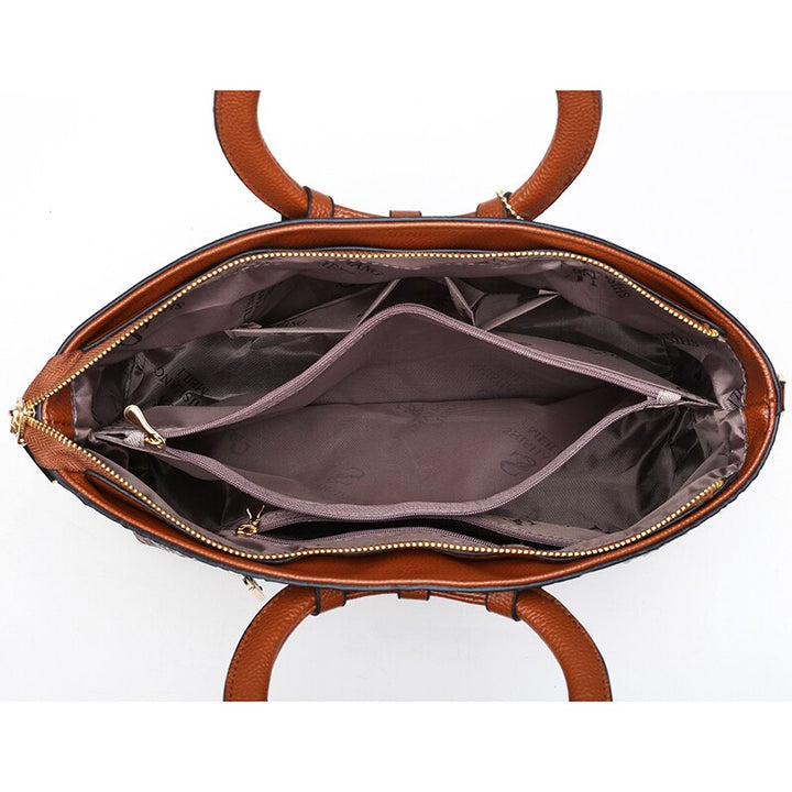 Luxury Leather Shoulder Bag - Liva-Gray-Nora Luxe