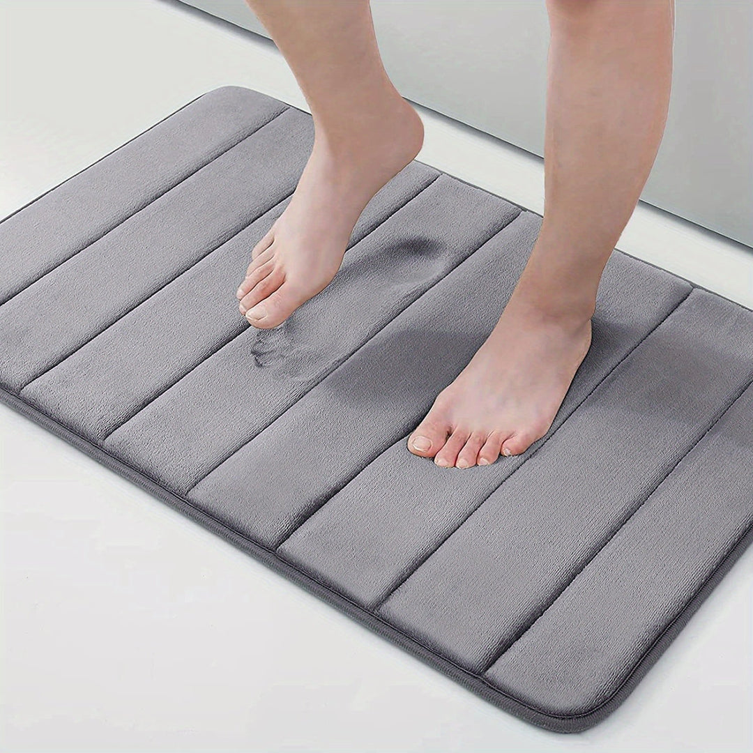Luxury Non-Slip Bath Mat - Livia-Dark Gray-19.69 inches x 31.50 inches-Nora Luxe