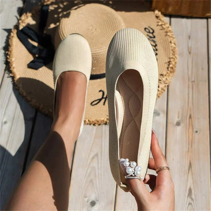 Luxury Orthopedic Ballerinas - Alina-Beige-3-Nora Luxe