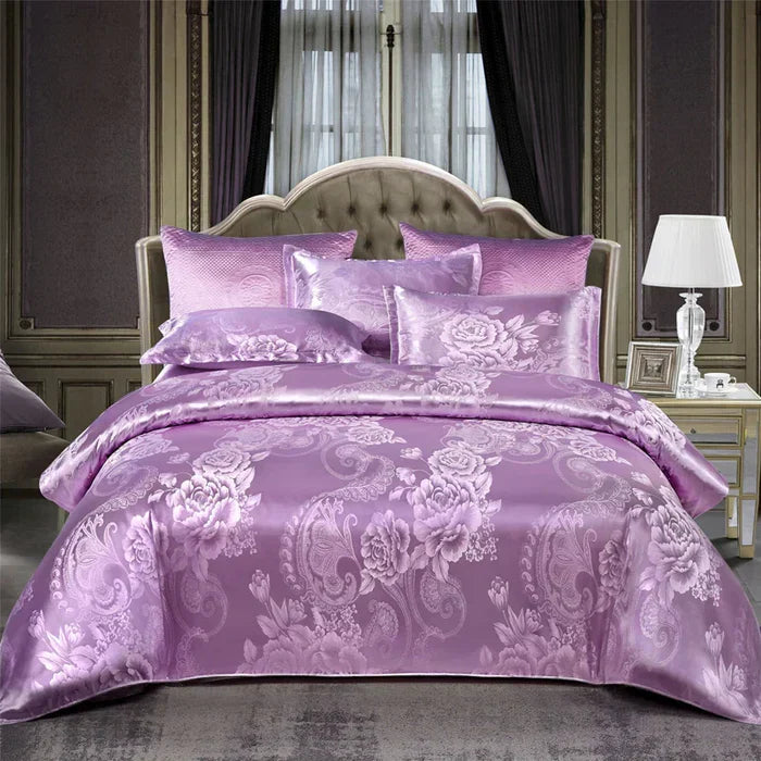 Luxury Satin Duvet Cover Set - RoyalDream-King: 86.61 × 94.49 in-8-Nora Luxe