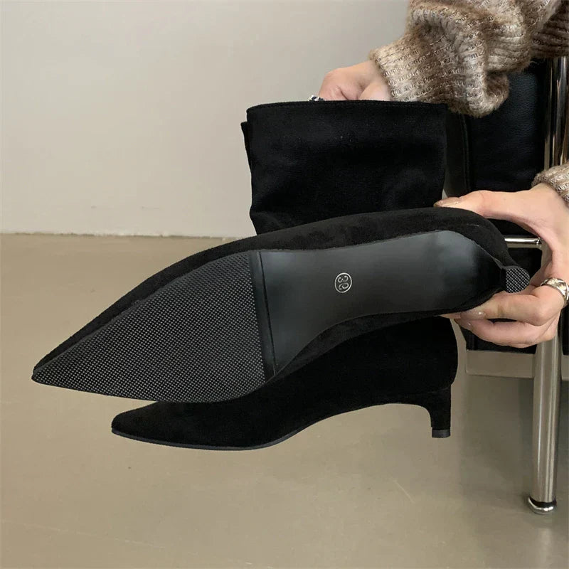 Luxury Suede Winter Boots - Sorena-Brown-2.5-Nora Luxe