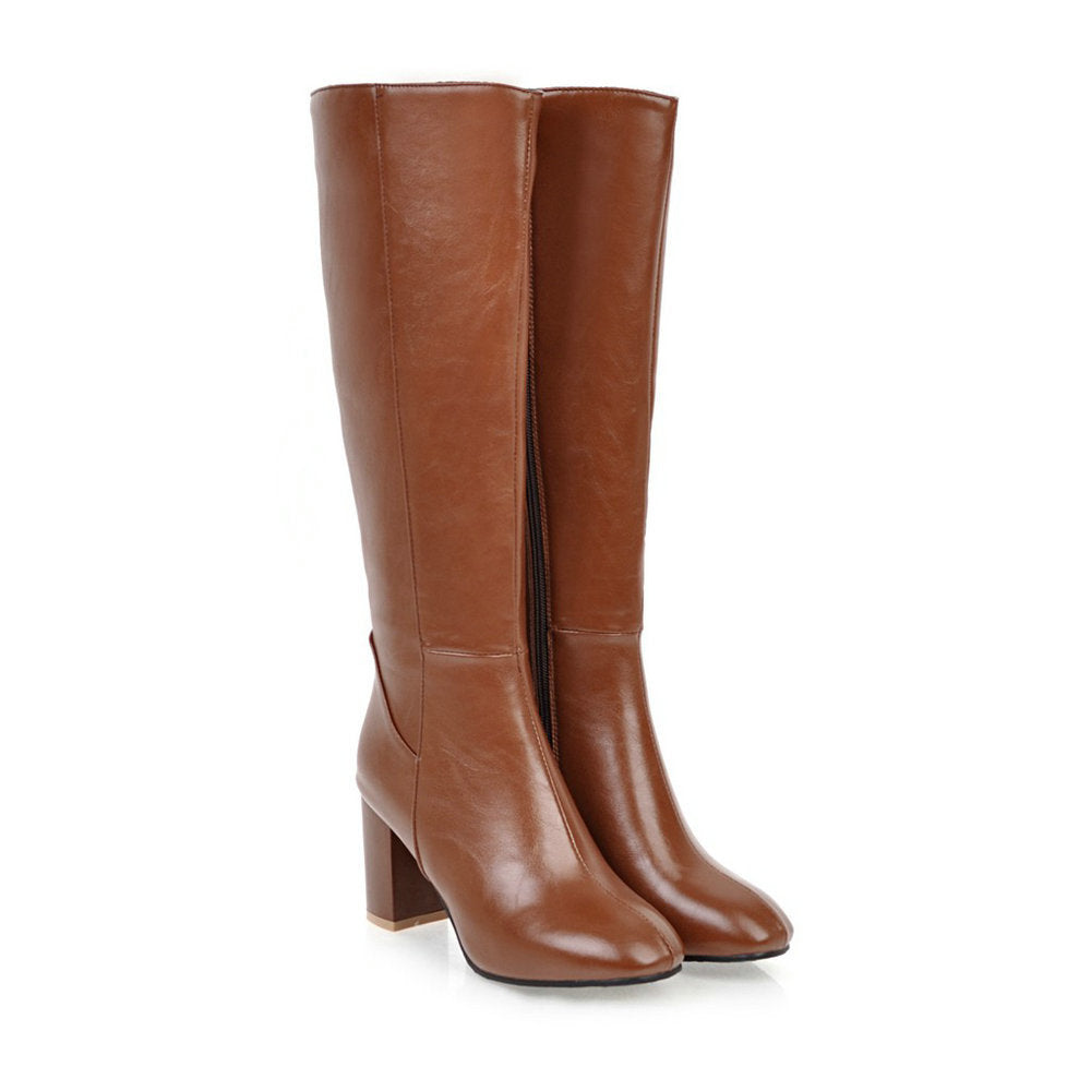 Luxury Vegan Leather Ankle Boots with Zip - Eden-Brown-2.5-Nora Luxe
