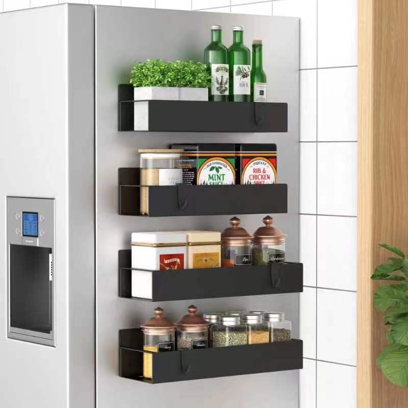 Magnetic Spice Rack Set of 4 – SpiceGrip-Black-Nora Luxe