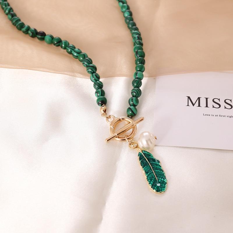 Malachite Natuuraura Necklace - Thalina-Nora Luxe
