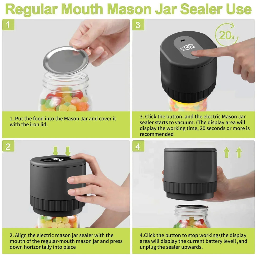 Mason Vacuum Sealer - AirLock-Black-Nora Luxe