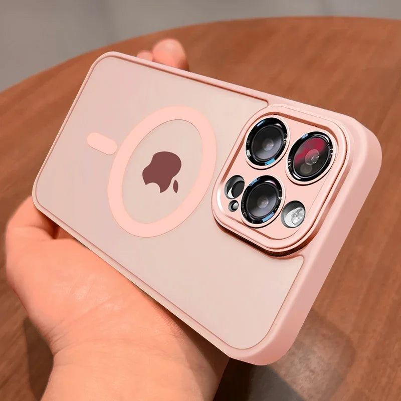 Matte Armour Magnetic Case with Shock Protection & Magsafe Support – 1+1 FREE-Pink-For iPhone 16e-State of Style