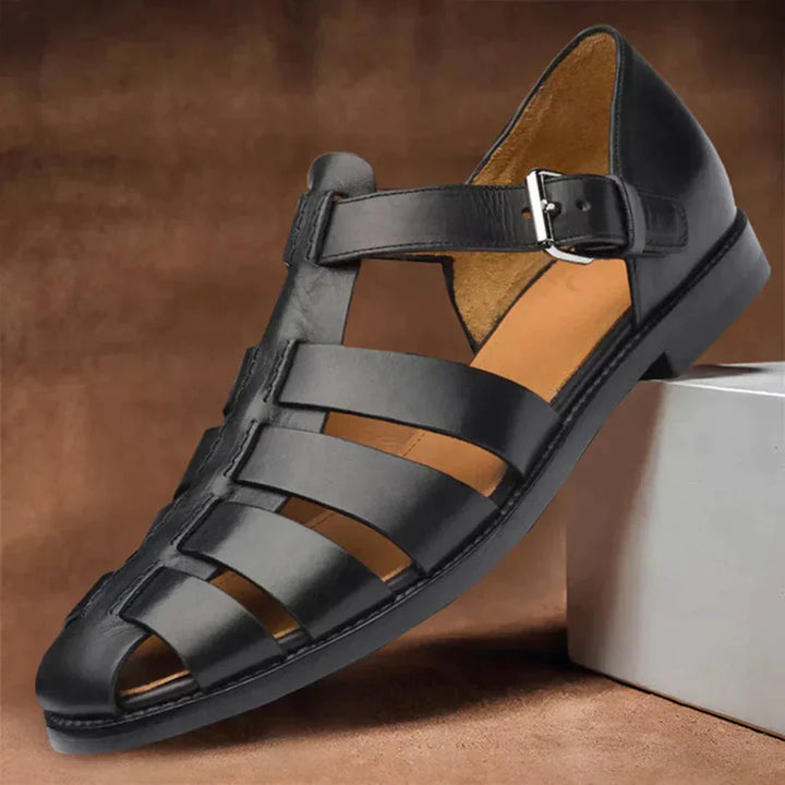 Men's Leather Sandals – Dax-Black-6-State of Style