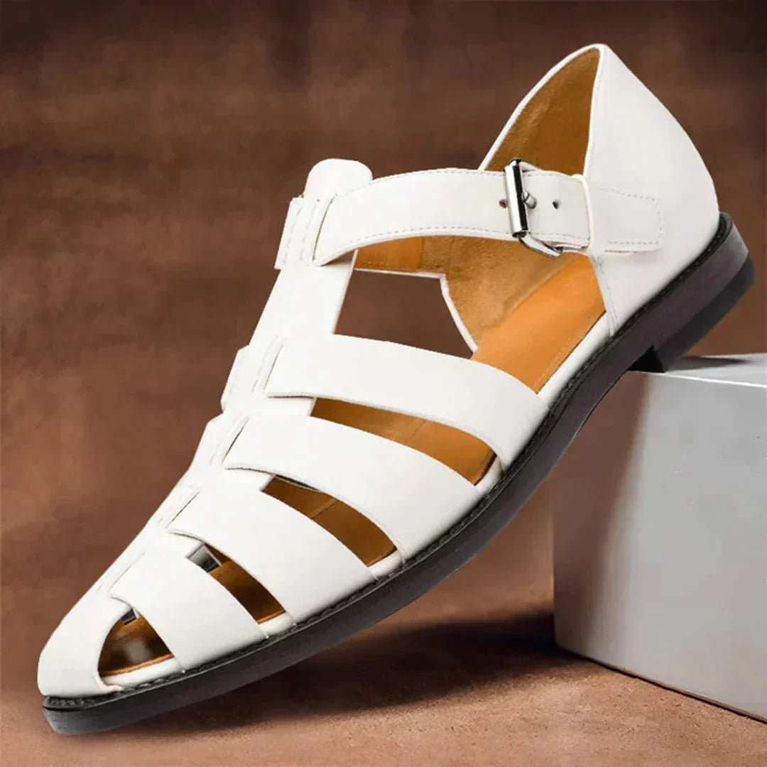 Men's Leather Sandals – Dax-White-6-State of Style