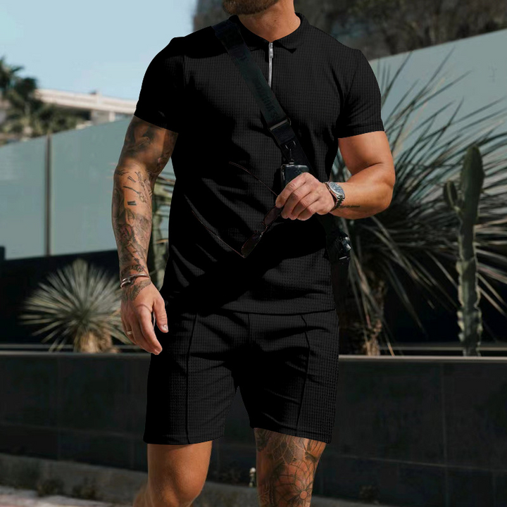 Men's Somerset with Button-down Shirt and Shorts - Ruben-Black-S-State of Style