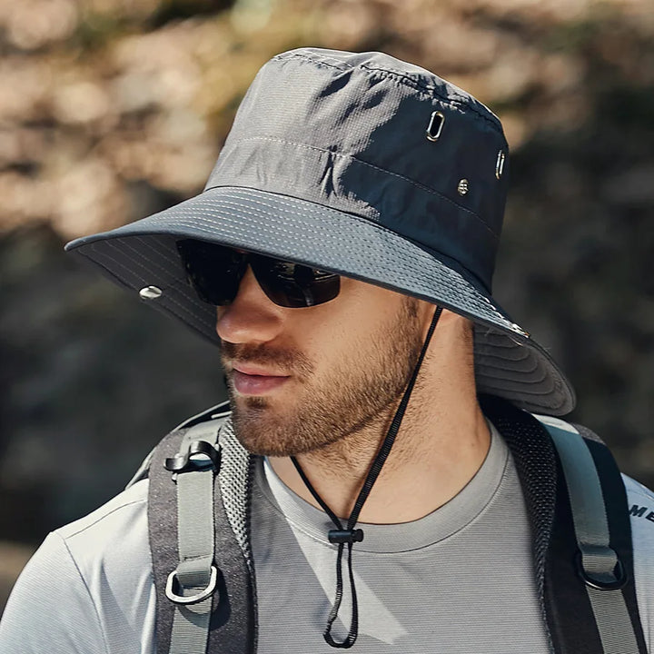 Men's Summer Fishing Hat with UV Protection – Bram-Black-State of Style