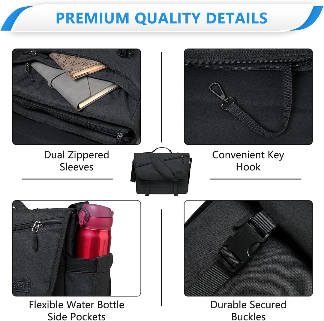 AA NOT AVAIALBLE Water-Resistant Laptop Messenger Bag with Adjustable Strap – WorkMate Series