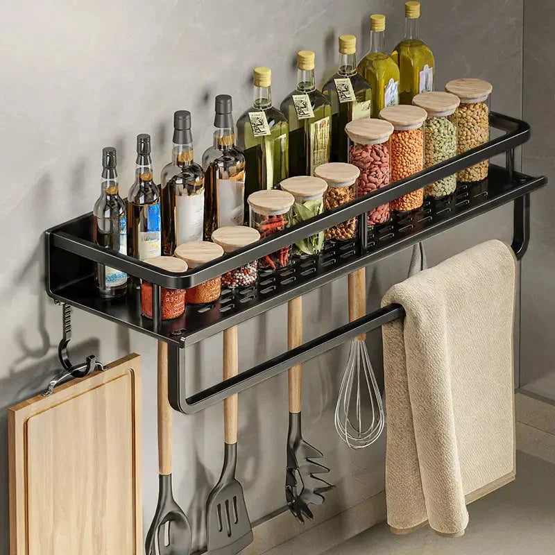 Modern Black Kitchen Rack - MetroRack-11.81 inches-Nora Luxe
