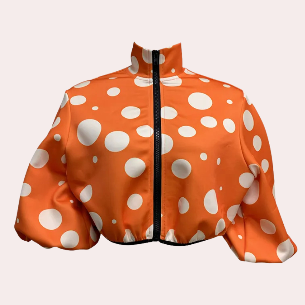 Modern Short Women's Coat - Vesper-Orange-XS-Nora Luxe