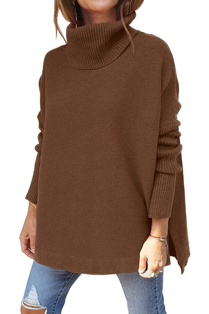 Warm Loose-Fitting Ladies' Sweater With Collar – Amara