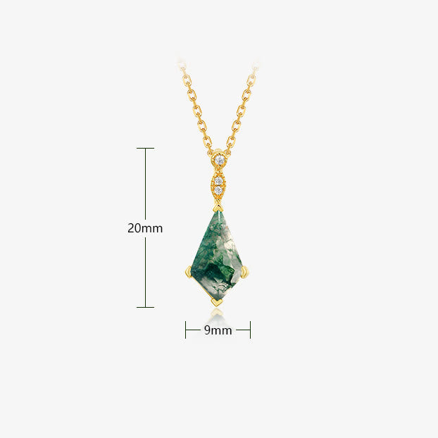 Moss Agate and White Zircon Jewellery Set - Lana-Necklace-Nora Luxe